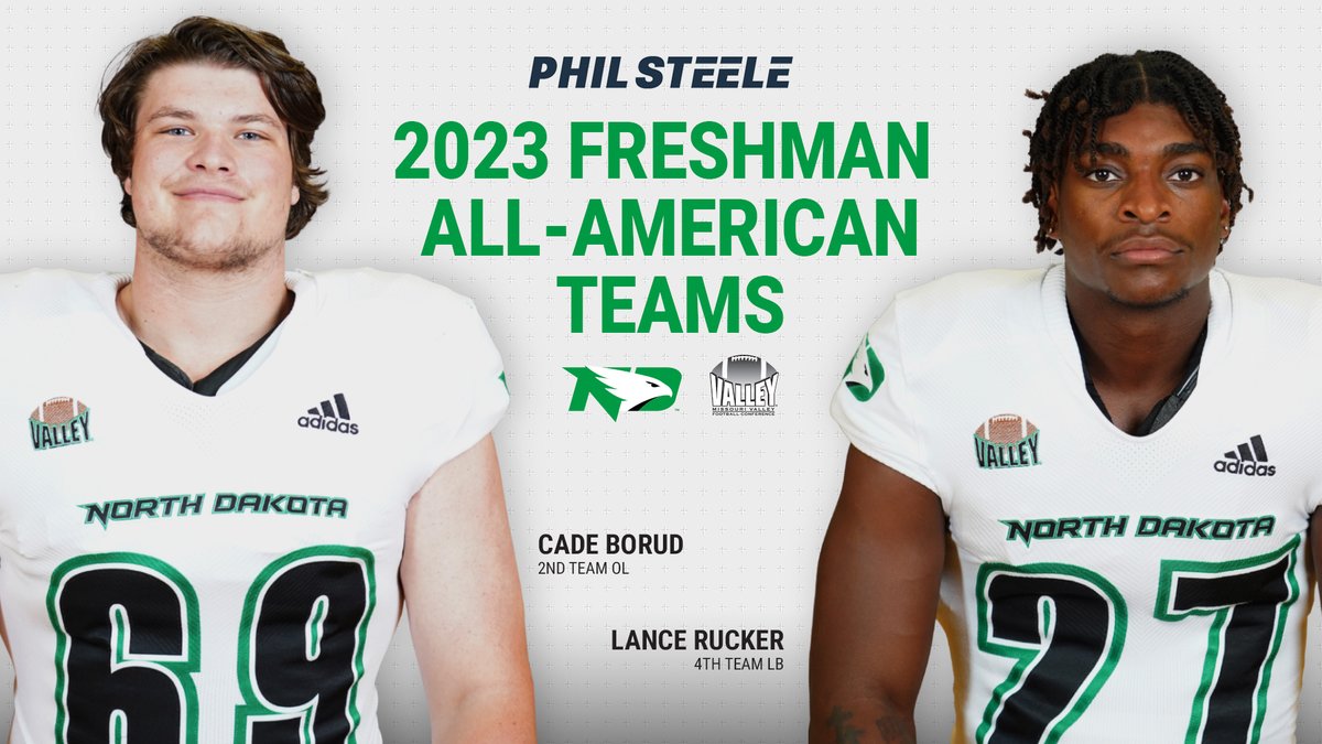 ✌️ Fighting Hawks made the Phil Steele Freshman All-American Team! 🏈

RELEASE: fightinghawks.com/news/2023/12/1…

#UNDproud | #LGH | @PhilSteele042