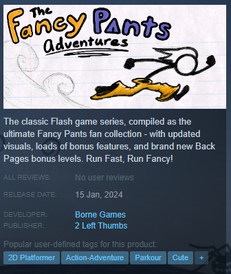 2 Left Thumbs on X: This has been a long, LONG time coming 👀 ✨ The Fancy  Pants Adventures: Classic Pack 👖 will be launching in early access 🗓️  JANUARY 15th, 2024!!  / X