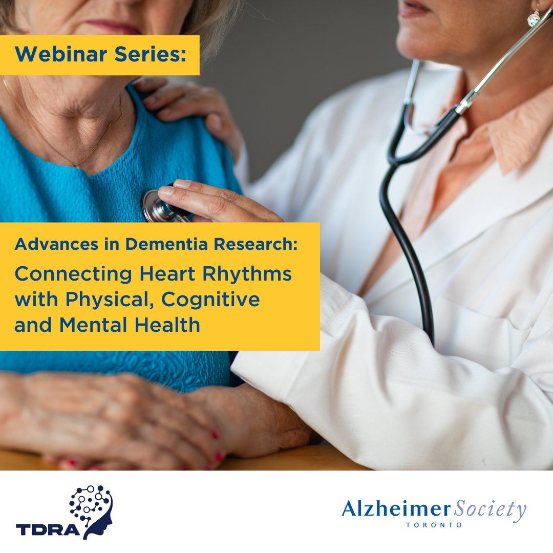 #DYK? Your heart rhythms have an impact on various aspects of your physical, #cognitive and #mental health. Join us for our first @AlzToronto/TDRA webinar of the year, featuring Dr. Linda Mah of @Baycrest and learn more! To register: bit.ly/37abkWS