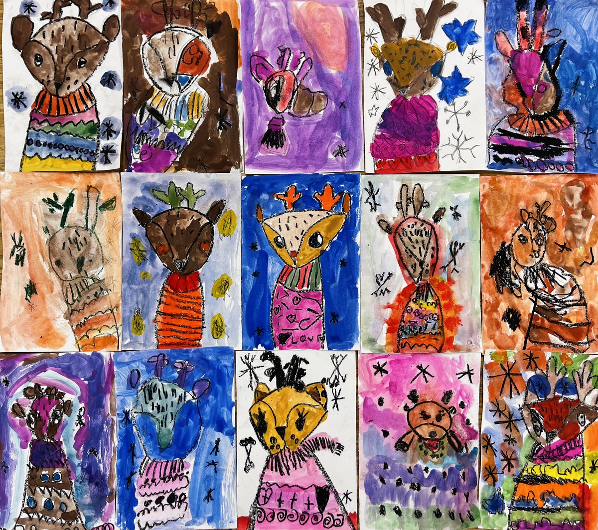 Santa has a brand new crew this year! Kinders made the cutest little reindeers around! 🦌 🌈 <a href="/olatheschools/">Olathe Public Schools</a> @ACEOttersRock