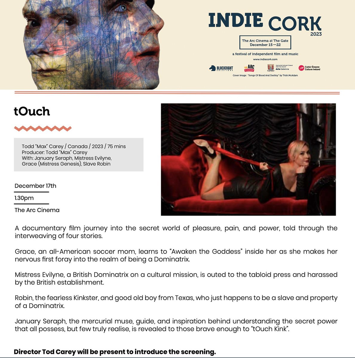 Get ready for a cinematic treat! 'tOuch' (dir. @seven_journeys) is making its Irish Premiere at the Indie Cork Film Festival! 🎥 Join us on December 17th at 1:30 pm at the spectacular new @arccinemacork. Ticket information is available at @IndieCork. See you there 🌟