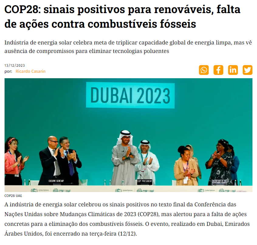 PortalSolar_Br's tweet image. 👉 Acesse a reportagem completa no site do Portal Solar!
#COP28 #Renovavel #Energia #Energialimpa #aquecimentoglobal #Combustiveisfosseis #Sustentablidade #Dubai