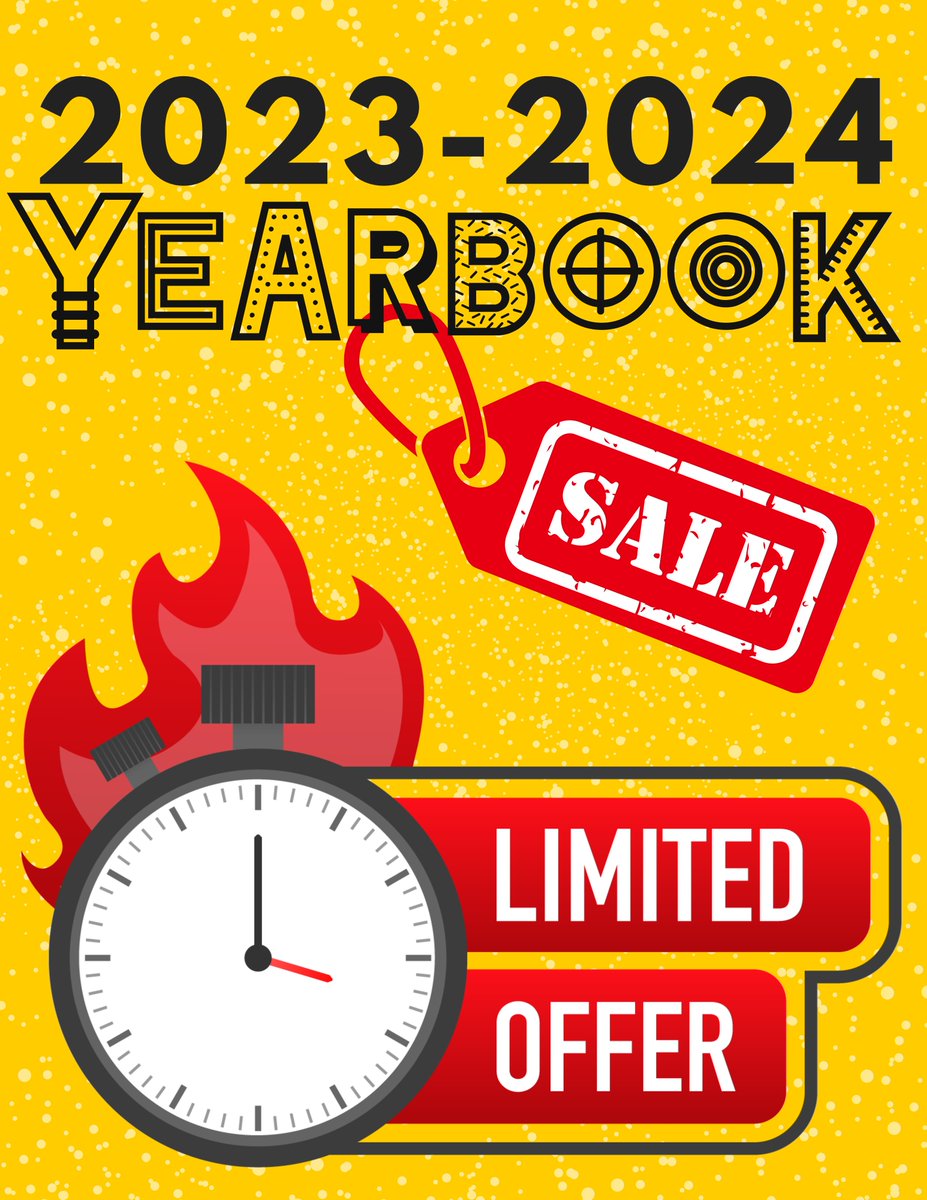 Order your yearbook today! Last year we SOLD OUT of yearbooks. We have sold more than 50% of our inventory! Once our contracted copies are sold - we cannot order more! Visit YBpay.com and enter 9590924 DISCOUNTED PRICE through 1/19/2024.