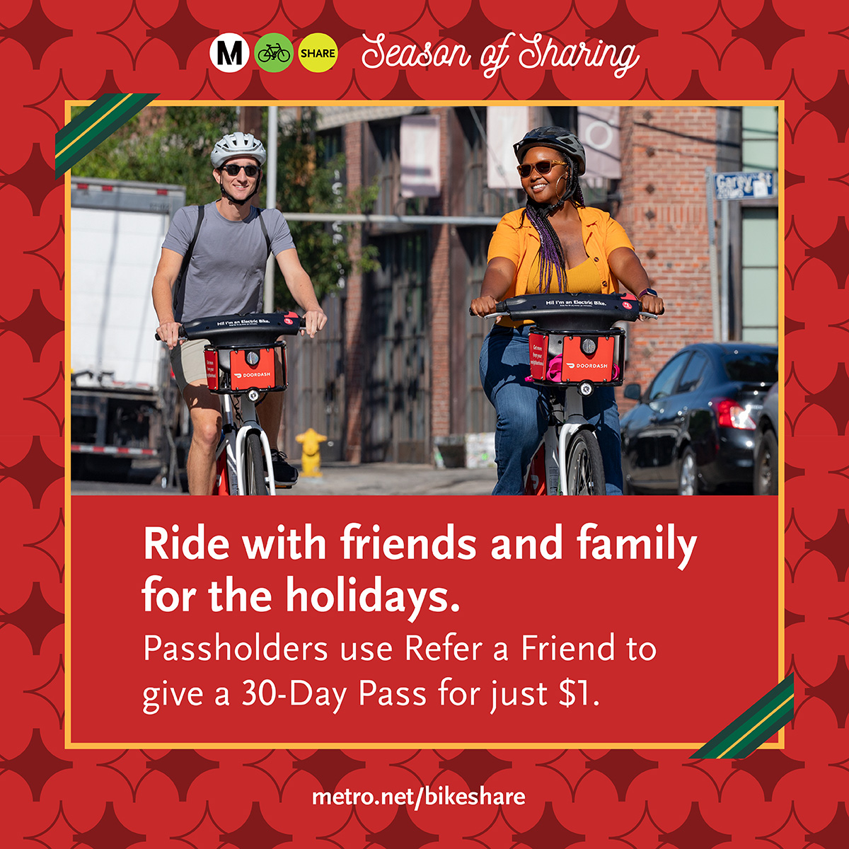 Ride with friends and family for the holidays. Passholders use Refer a Friend to give a 30-Day Pass for just $1. Learn more ow.ly/sIY650QiwYS