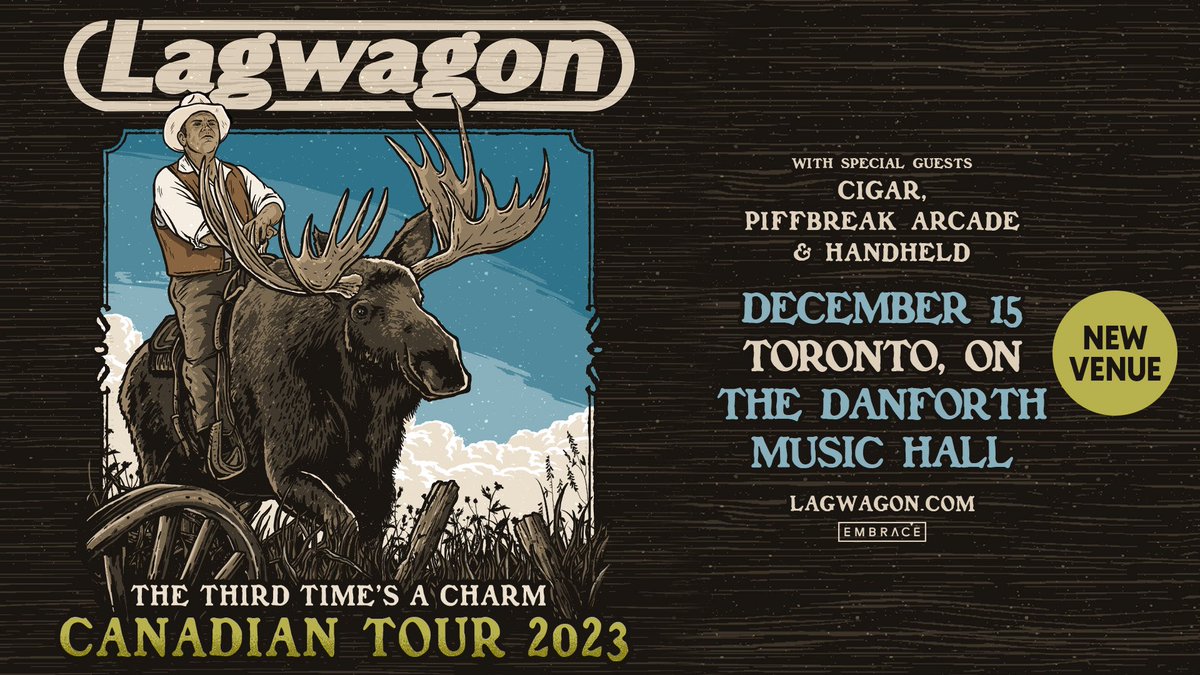 TONIGHT: Rock out w/ Lagwagon and special guests at The Danforth! Limited tickets remain online & at door. Set times below: 6:30pm - Doors 7:30pm - Handheld 8:15pm - Piffbreak Arcade 9:05pm - Cigar 10:10pm - Lagwagon *All set times are subject to change 🎟️ tinyurl.com/2p8zvumu