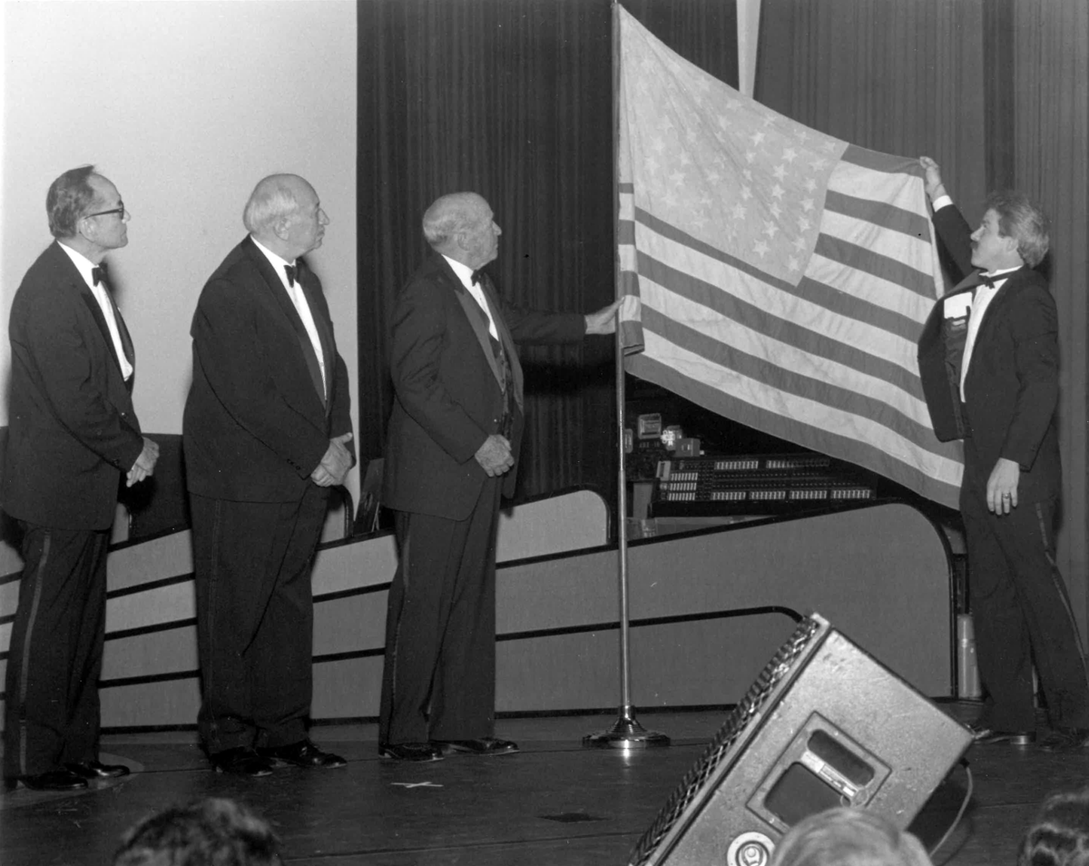 #MuseumGiftSwap for @craftcontemp: A flag crafted by Mauthausen Concentration Camp prisoners in 1945 from Nazi uniform scraps, gifted to American soldiers during liberation. Fun Fact: it bears an incorrect number of stars, as the prisoners' did not know how many states to add.