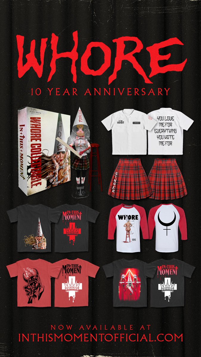 It’s been 10 years of ‘Whore’. New capsule and collectible available now. inthismomentofficial.com/collections/wh…