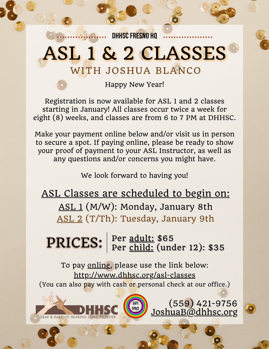DHHSCtweets's tweet image. **NEW ASL CLASSES COMING SOON NEXT MONTH!**
ASL 1 & 2: dhhsc.org/wp-content/upl…
ASL 3: dhhsc.org/wp-content/upl…
Web page: dhhsc.org/asl-classes/
Cannot wait to see you!
#DHHSC #ASLClasses #ASL #AmericanSignLanguage #Classes #Learning #Skill