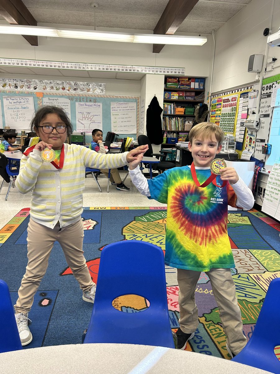 Congratulations to our student of the month, Aiden and our Stormy student, Eva! We are so proud of you! ♥️ <a href="/rbpsEAGLES/">Red Bank Primary</a> <a href="/Laura_Butler12/">Laura Butler</a> #RBBisBIA