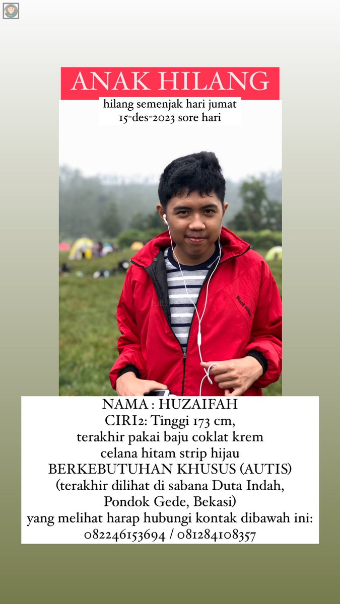 2beer! adik aku hilang sudah dari kemaren sore, anaknya emang diem, terlihat seperti anak normal pada umumnyaa.. kalo ditanya suka malah ngikutin balik pertanyaan kita, tapi klo ditanya 'namanya siapa?' pasti dia jawab 'huzaifah' barangkali ada yang liat bisa (cont)