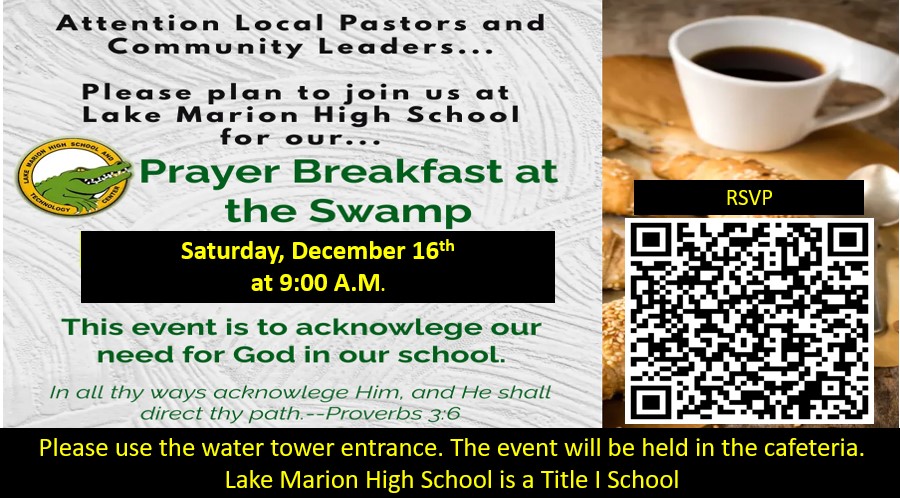 Join us as we closeout the first semester by giving thanks and praying in unity for the things that God is yet to reveal in our future. Great things are happening <a href="/LakeMarionHS/">Lake Marion High School</a> <a href="/ocsdsc/">Orangeburg County School District</a> <a href="/fosteringocsd/">Dr. Shawn Foster</a> <a href="/CoachRumph/">Chris Rumph</a> <a href="/DrBaronDavis/">Baron R. Davis, PhD</a> <a href="/JTemoney/">Jeff E. Temoney</a> <a href="/Glover_Viking/">Sean Glover</a>