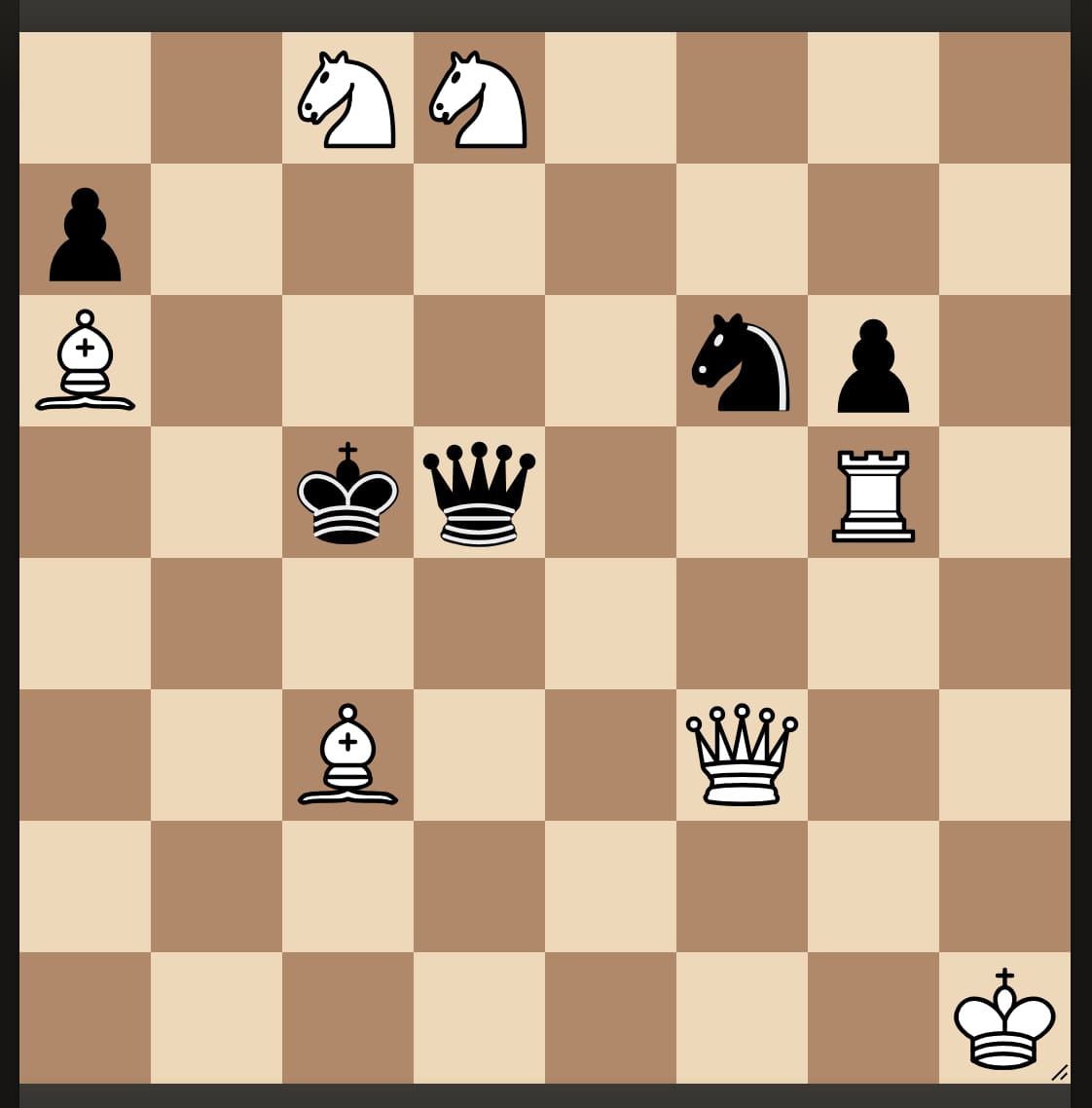 LabDistance's tweet image. Tried solving this Checkmate puzzle ..can you see more variations than video?

White to play and mate in 2.. 

could think of 2 variations..Solution is available here..
youtube.com/watch?v=WbQjVK…