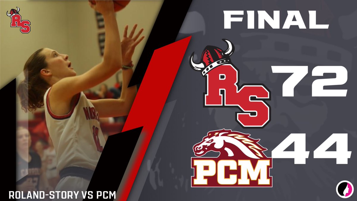 #11 Roland Story (7-0) uses a 45 point second half to race past the PCM Mustangs 72-44. 

Roland Story was led by juniors Mati Motta with 19, <a href="/ClaireTruesdell/">Claire Truesdell</a> 11 &amp; freshman <a href="/etruesdell08/">Emma Truesdell</a> added 9. 

Roland Story is back on hardwood next Tuesday @ home vs 5-3 Nevada. 

#iahsbkb
