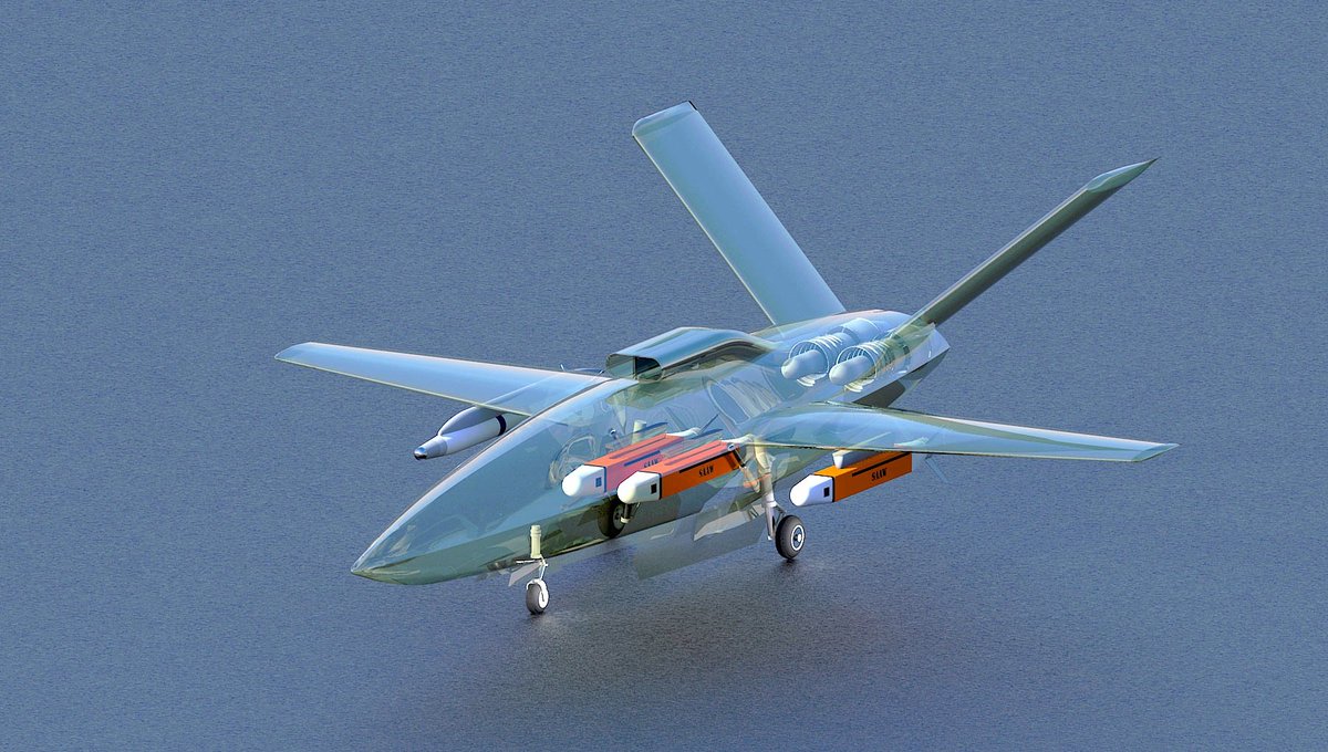 Render of CATS Warrior. 3 SAAW, 1 NGCCM.  Airintake design is different from the scale model showed by HAL, may be an older render. 

Upgraded twin PTAE 7 turbojet engine.