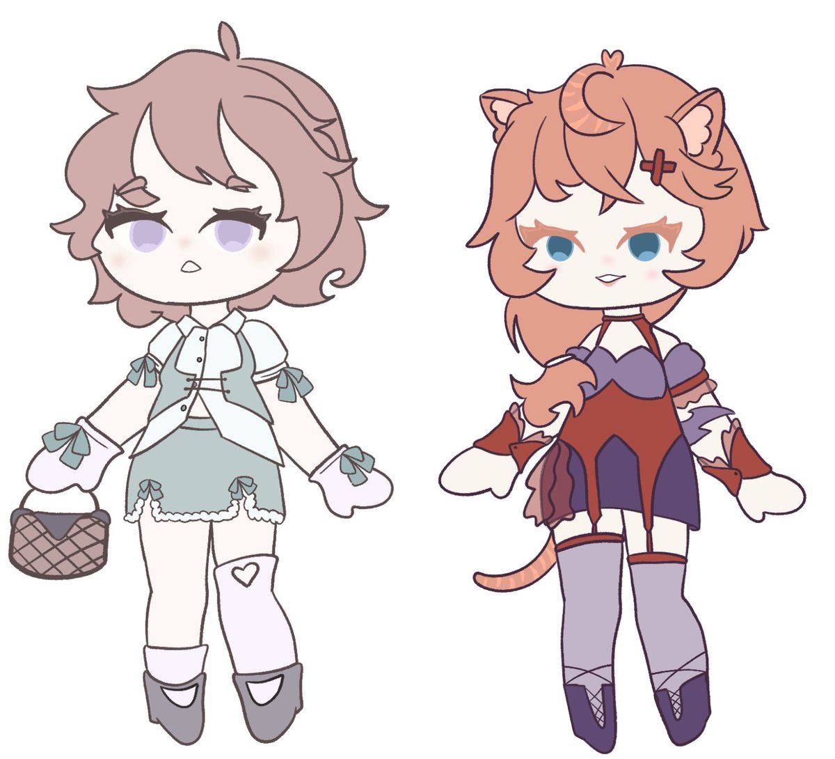 First set of adopts !!!
This is berry girl and evil kitty 
Info will be down below~