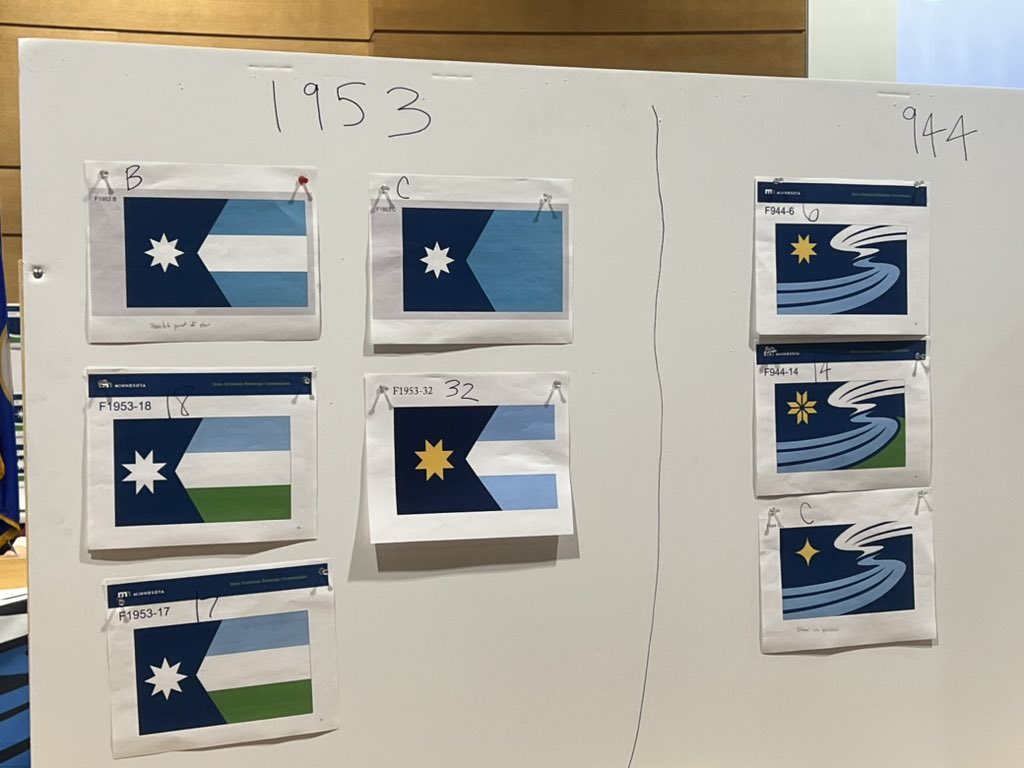 Some variation of the flag on the left (1953) now positioned to be Minnesota’s new flag