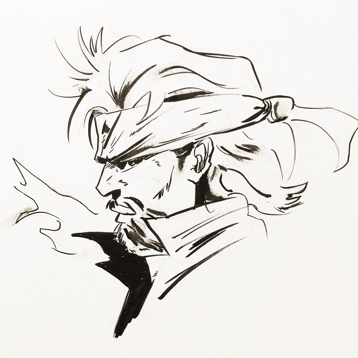 Behold! The first ever collab between @psyliws and I, when we were prepping for @comicconla and testing out our live commission skills. For a first run with me doing pencils and him doing inks, turned out real swell! #metalgearsolid3