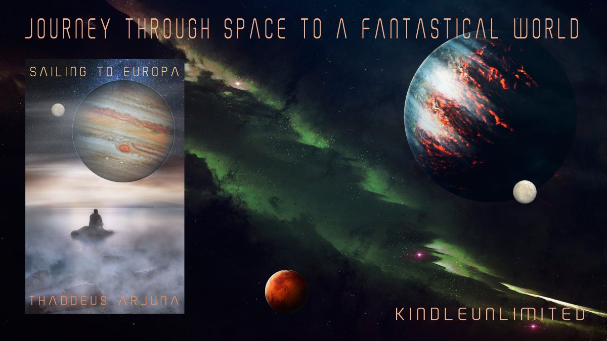 #RT @ThaddeusArjuna SAILING TO EUROPA Sail through space to Europa with the Martian Prince and discover the fantastical and intelligent, giant aquatic creatures beneath the ice. #KindleUnlimited amazon.com/Sailing-Europa… #Fantasy #ScienceFiction #SFF #BookBoost