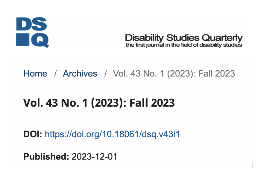 Announcing a new special issue with 20(!) articles on race and disability! dsq-sds.org/index.php/dsq/… Table of Contents for DSQ’s Race and Disability Special Issue in comments