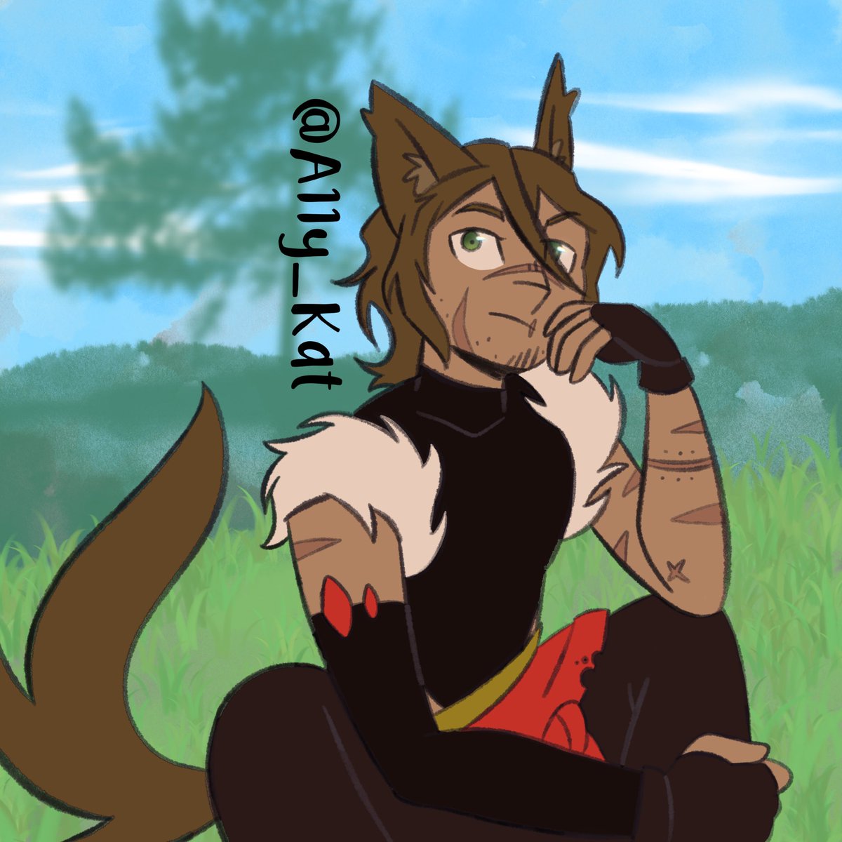 A11y_Kat's tweet image. Art trade with @neoomancer !! 😈🐺✨