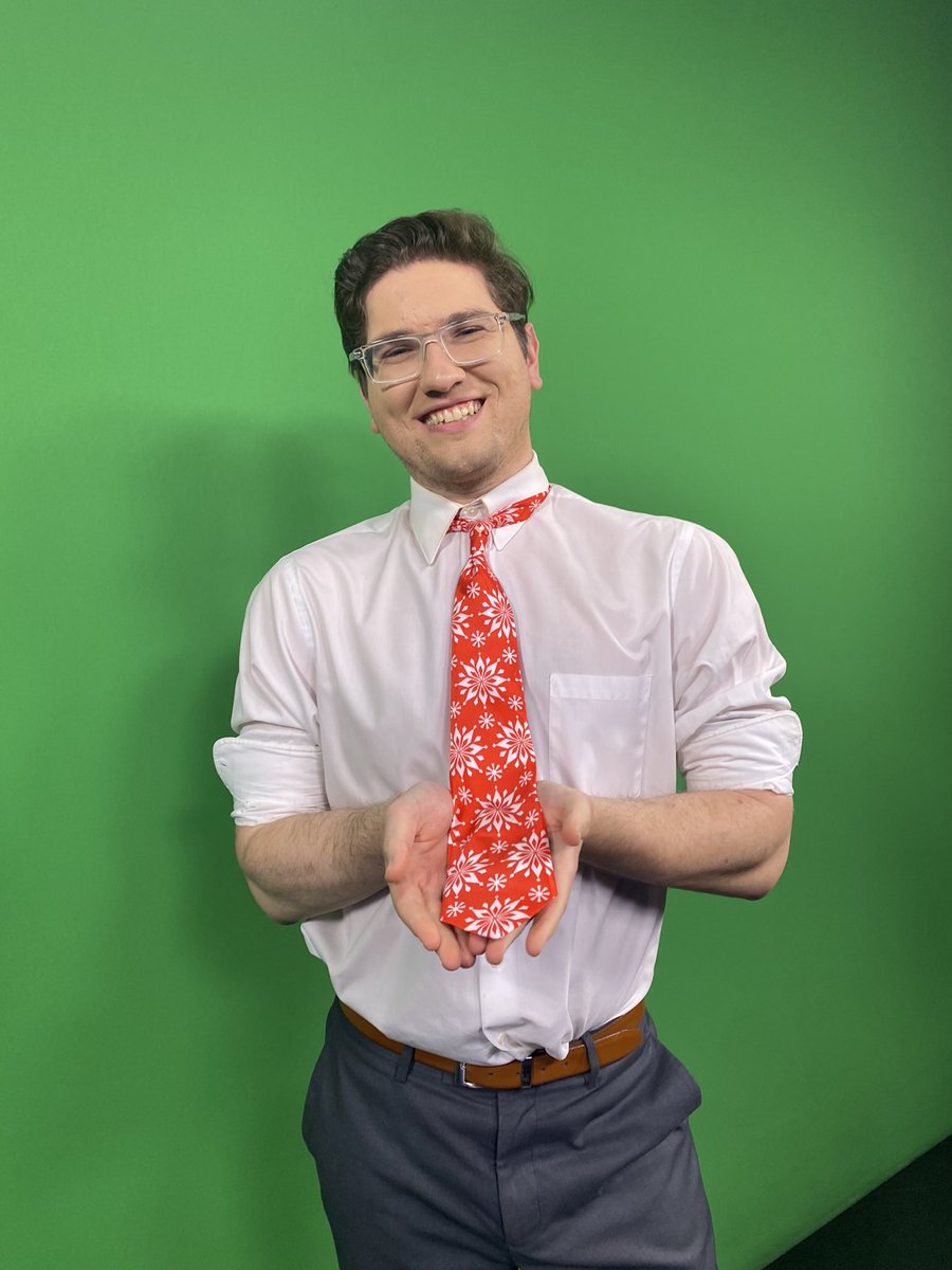 RyangoldWX's tweet photo. Another festive tie today for #funtiefriday! We aren’t getting snow anytime soon, but maybe this tie will help get just a little! https://t.co/o2lYKqLCgY
