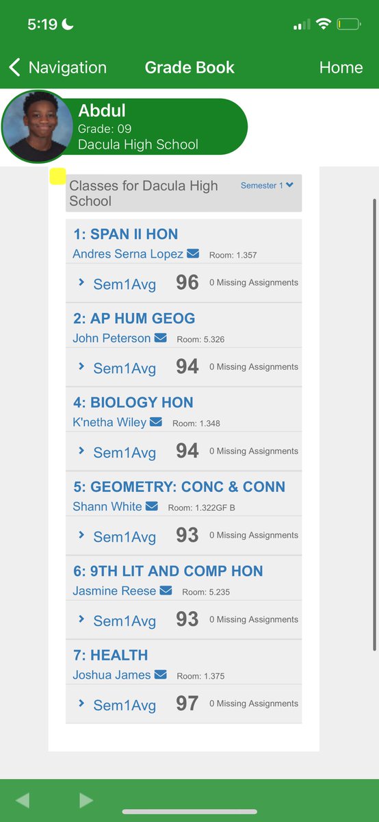 Finished the first semester of my freshman year strong! All A’s and A perfect GPA🙏🏾 #studentathlete @DaculaFB @DaculaHS @coachStan8 @EHill80 @CoachWarnock4 @coachemupallday @DaculaRecruits @universityofga @GeorgiaFootball @CoachBmac_ @HolmonWiggins @AlabamaFTBL