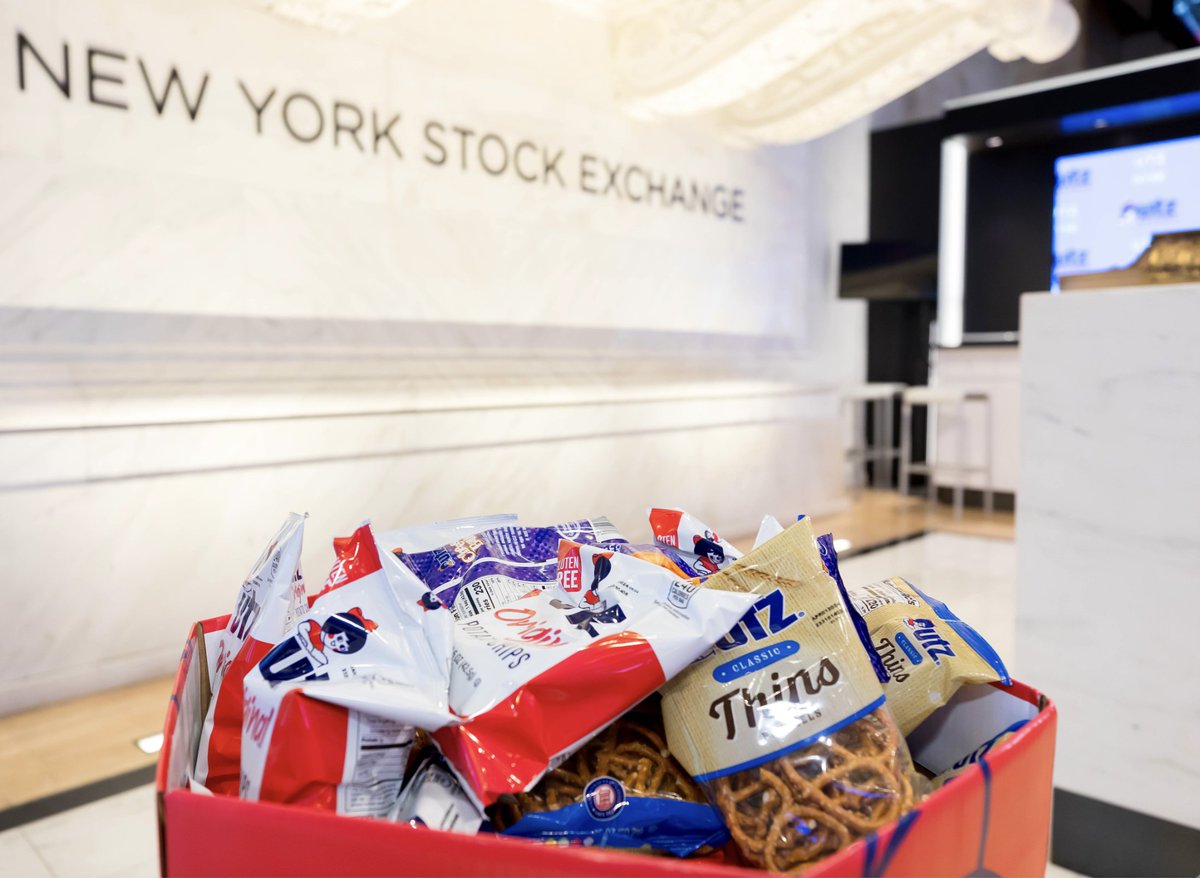 Snack attack at the stock exchange! <a href="/UtzSnacks/">Utz Snacks</a> brought big chip energy to the NYSE on their Investor Day and treated our traders to a delectable array of snacks. $UTZ