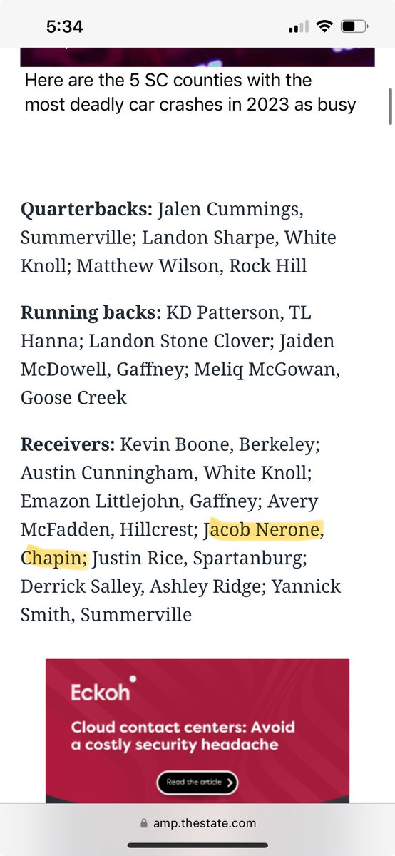 Jacob Nerone (@jacobnerone) on Twitter photo Blessed to have been chosen for the SC 5A all state team! God is good. <a href="/LouatTheState/">Lou Bezjak</a> <a href="/PrepRedzoneSC/">Prep Redzone South Carolina</a> <a href="/CoastRecruits/">Coast 2 Coast Recruits</a> <a href="/CoachJGentry/">Justin Gentry</a> <a href="/RecruitNationSC/">Recruit Nation- South Carolina</a> <a href="/coachdannylewis/">Danny Lewis</a> @CoachHornsby_LR <a href="/CoachBMoyers/">Brady Moyers</a> <a href="/ShaedonMeadors/">Coach Meadors</a> <a href="/CoachWellsWCU/">Rylan Wells</a> <a href="/CoachJjLaster/">Jay Jay Laster</a> <a href="/GSCoachHelton/">Clay Helton</a> Blessed to have been chosen for the SC 5A all state team! God is good. <a href="/LouatTheState/">Lou Bezjak</a> <a href="/PrepRedzoneSC/">Prep Redzone South Carolina</a> <a href="/CoastRecruits/">Coast 2 Coast Recruits</a> <a href="/CoachJGentry/">Justin Gentry</a> <a href="/RecruitNationSC/">Recruit Nation- South Carolina</a> <a href="/coachdannylewis/">Danny Lewis</a> @CoachHornsby_LR <a href="/CoachBMoyers/">Brady Moyers</a> <a href="/ShaedonMeadors/">Coach Meadors</a> <a href="/CoachWellsWCU/">Rylan Wells</a> <a href="/CoachJjLaster/">Jay Jay Laster</a> <a href="/GSCoachHelton/">Clay Helton</a>