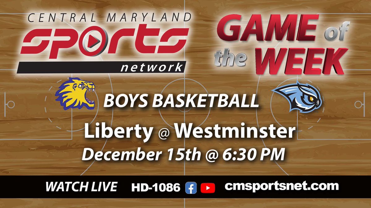 TONIGHT @ 6:30 PM bit.ly/CMSPORTSNET
Join #CMSportsNet 's <a href="/pat_stoetzer/">Pat Stoetzer</a> &amp; Dave Herman for LIVE coverage of the Lions-Owls boys basketball game from Westminster High School!  <a href="/WhsOwlsAB/">WHS Owls Athletic Boosters</a> <a href="/Liberty/">Liberty!</a> <a href="/CCPS_LibertyHS/">Liberty High School</a>
