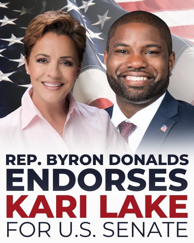 The fate of our country is at stake in 2024. The Presidency and control of the Senate will run through Arizona. I am proud to endorse my friend @KariLake for the U.S. Senate in Arizona. Kari will fight to secure the border, which is out of control under Joe Biden. She will…