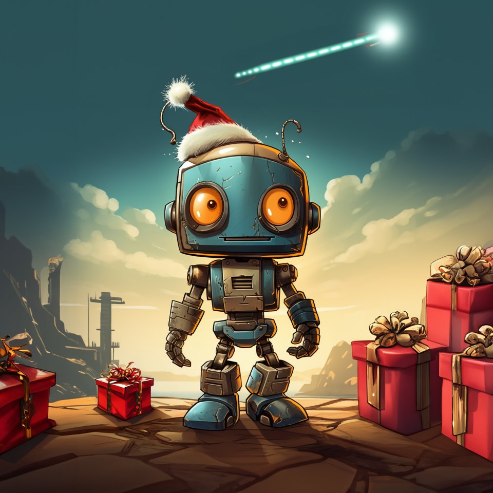 twostoryrobot's tweet image. Happy holidays! 
Next week our team is doing our annual Secret Santa. We like to… over-engineer our gifts for each other and clients. This year’s already outdone the rest with the release of our custom board game, continuing our obsession with custom posters, mugs, and more 🤖🎅🏼