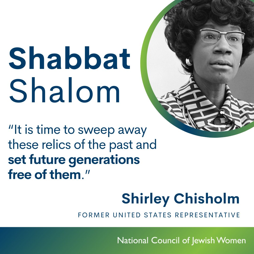 This Shabbat, we recognize former Representative Shirley Chisholm, the first Black woman elected to Congress who took to the House floor to give a landmark speech in support of the Equal Rights Amendment (ERA).⁠ Half a century later, we persist in advocating for the ERA.