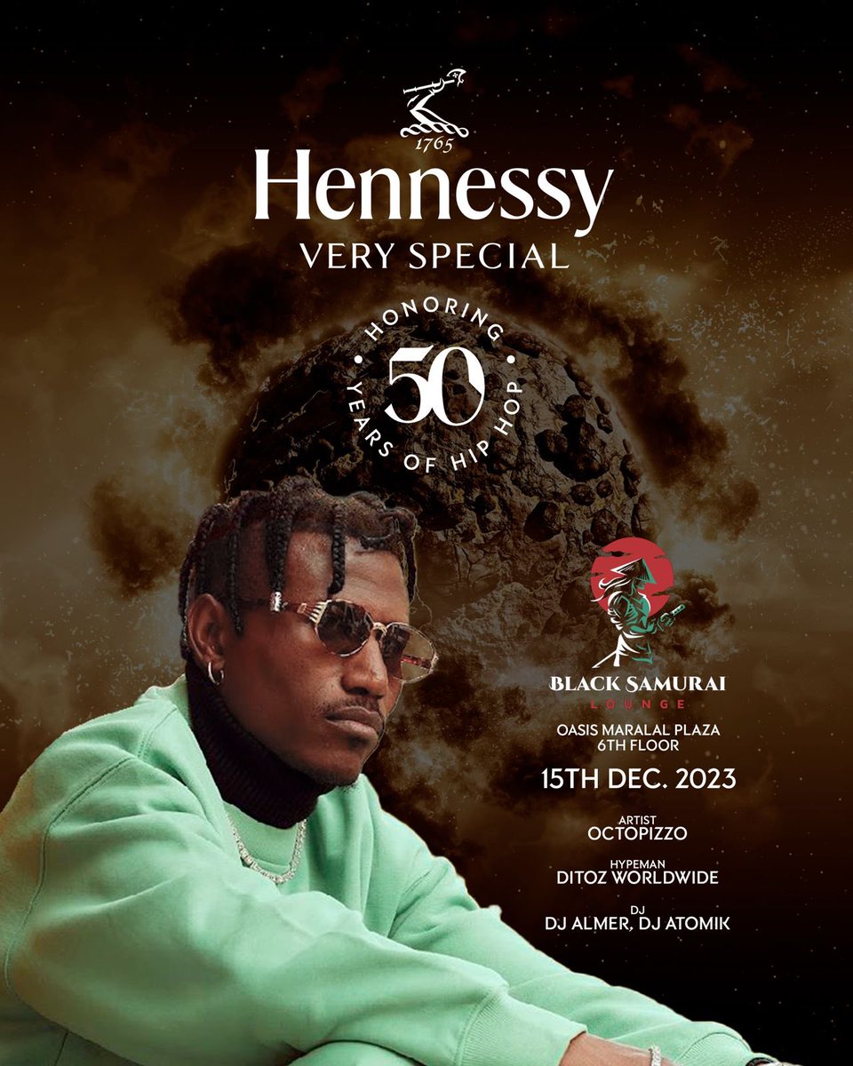 Celebrating Hiphop at 50 (HH50) in Kenya with our favorite @OCTOPIZZO #hennessyxNas