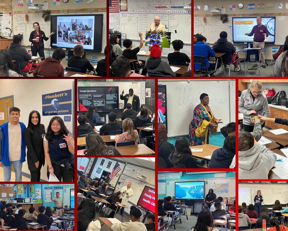 StonecreekJHS's tweet photo. The #StonecreekStampede #CareerFair presenters were amazing! We had law enforcement officers, lawyers, a florist, a fire fighter, a fashion designer, and others that showed our #students the pathways open to them, &amp; how to make a difference in their world. #ThisIsAVID #WeArePBV https://t.co/w5ZjPfsanT