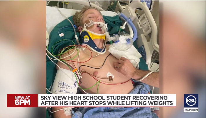 PHWorg's tweet photo. Save in Utah!  16-year-old Dean suffered cardiac arrest in the weight room at Sky View High School. His friends rushed to get the athletic trainer who used an #AED to restart Dean's heart. #CallPushShock @NATA1950
https://t.co/AjYUXUWuY8 https://t.co/Dbw5roNtSU