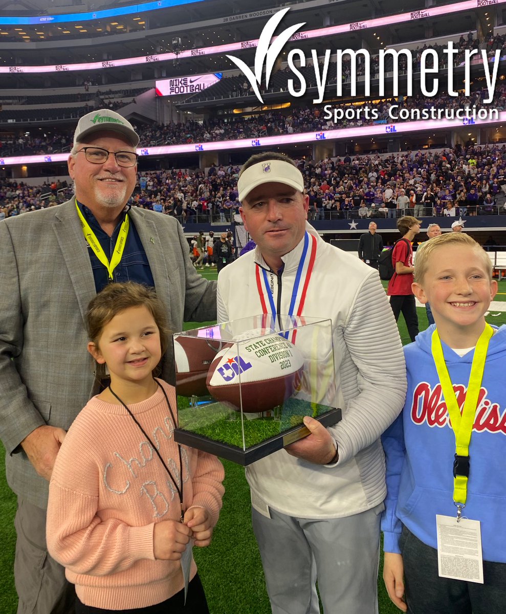 Congratulations to @ANNAISDSports for winning the Class 4A Div. I UIL State Football Championship! 🏆 As an Official UIL Sponsor, Symmetry was proud to present a commemorative football to Coach Seth Parr celebrating the hard work of these coaches and athletes! 🏈
