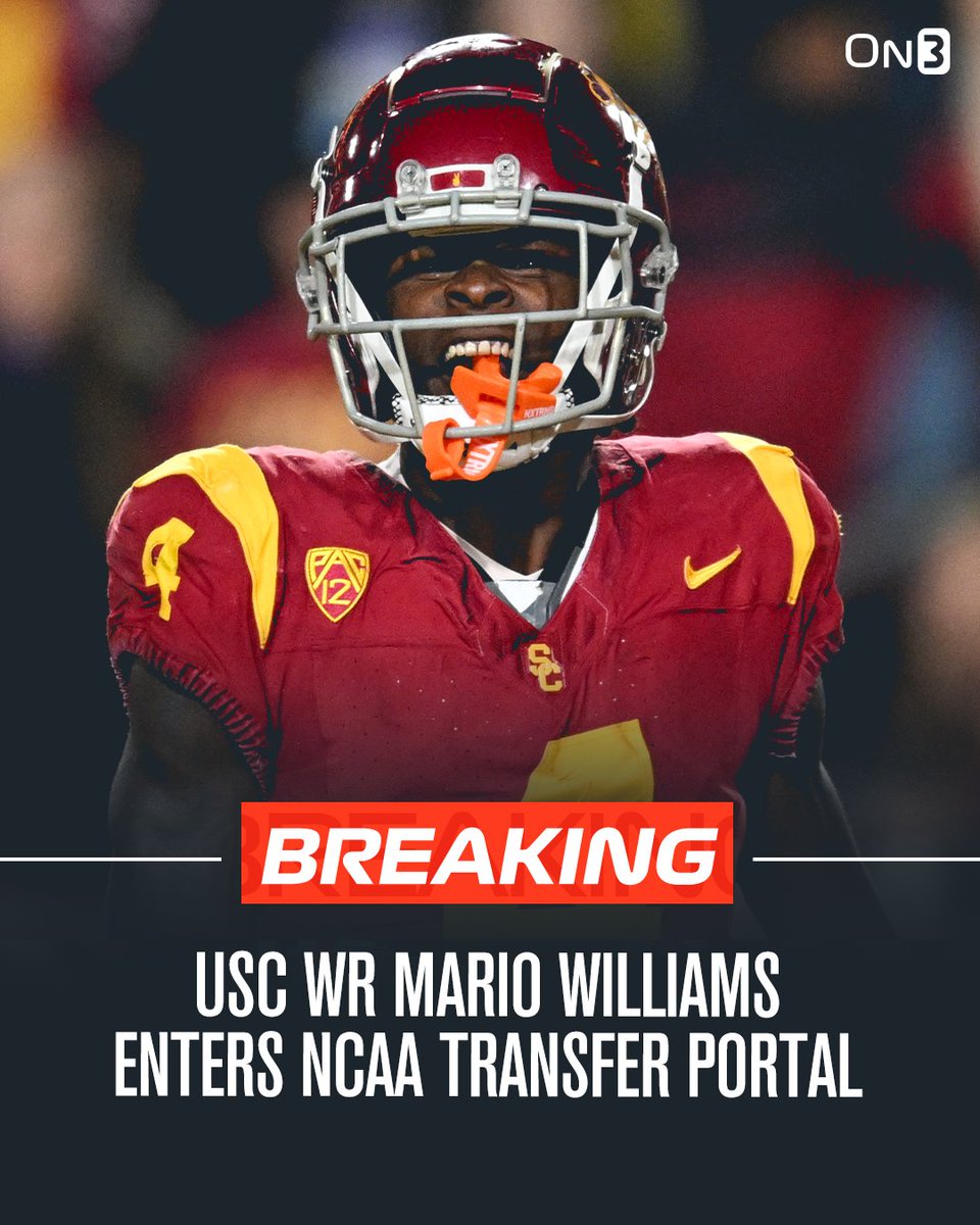 BREAKING: USC WR Mario Williams has entered the NCAA Transfer Portal, per @PeteNakos_. Williams started at Oklahoma as a top recruit. He has 1,316 career receiving yards and 11 TDs👀 on3.com/college/usc-tr…