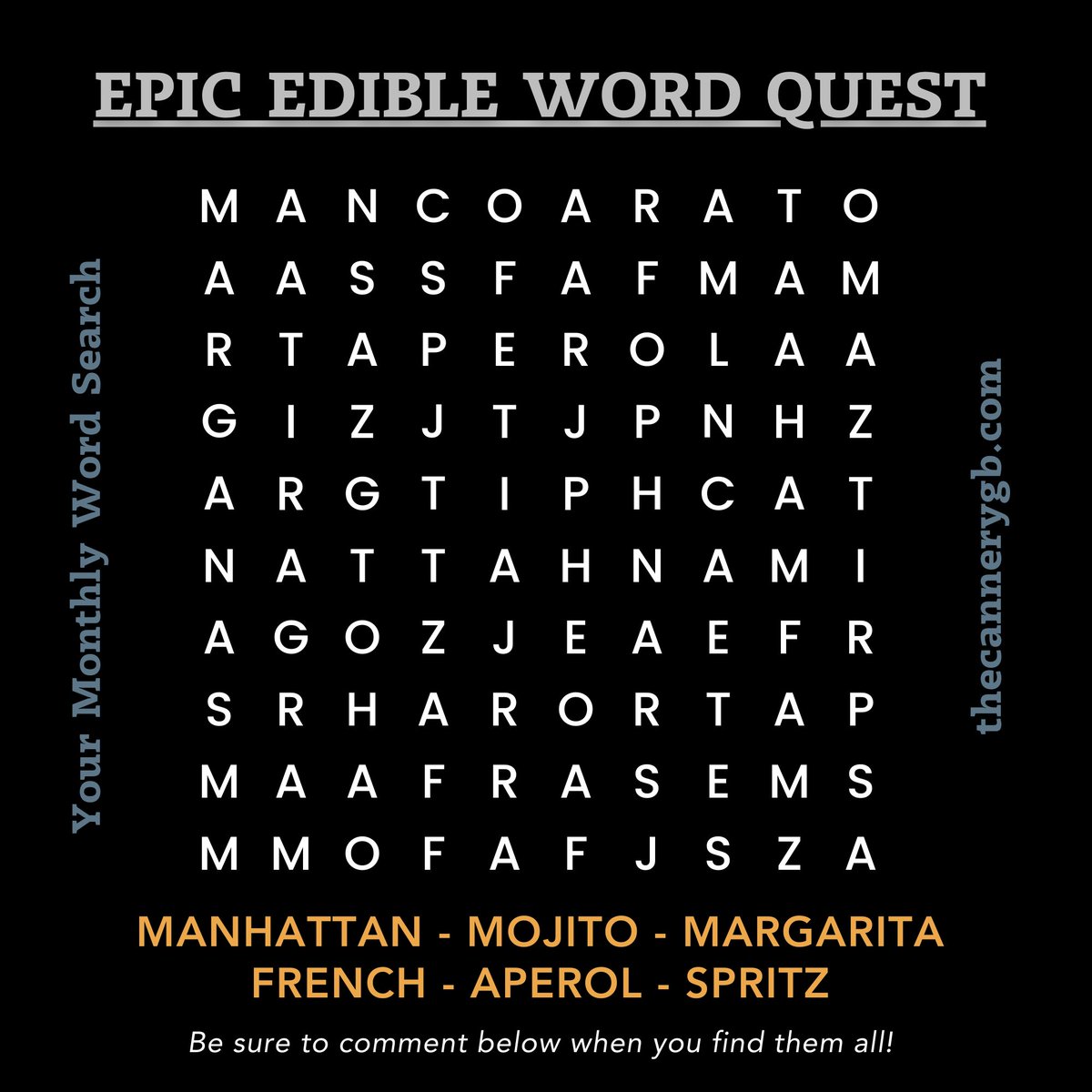 Shake things up with a little word-finding fun! Our latest word search is hiding the names of some of our brand-new cocktails. Spot them all and raise a glass to your sleuthing skills.

Who's up for the challenge?

#greenbay