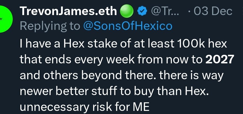 Hex_is_the_way's tweet photo. Serial random coin fomo guy, serial short staker and dumper, brags about 100k hex coming out a week, aka $1000. Hex does $1-2 mil volume a day. What a nothing seller. Also picks vampire founders then makes fun of them. #downforever. https://t.co/DoRdeT0t2r