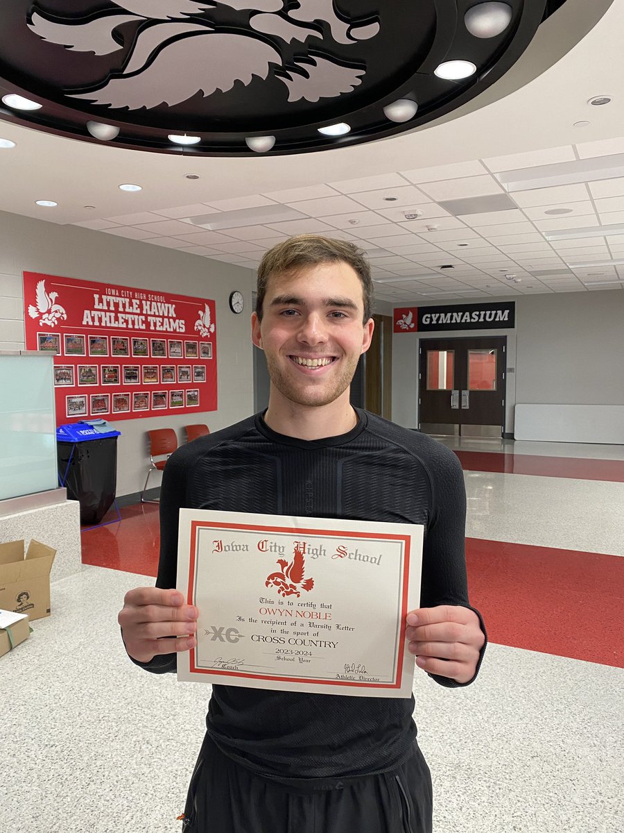 Congratulations to Owyn Noble for earning his THIRD varsity letter in XC. He accomplished this impressive feat with focused dedication everyday of his high school career to developing into a great runner!
