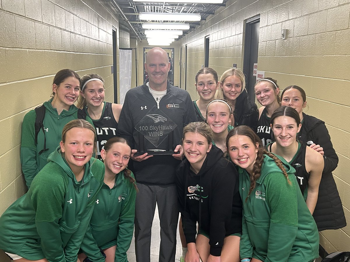 SkuttCatholic's tweet image. SkyHawk girls basketball wins 81-44. 

Congrats to @SkuttGBB head Coach Kip Colony on his 100th win as a Skutt Catholic Coach.