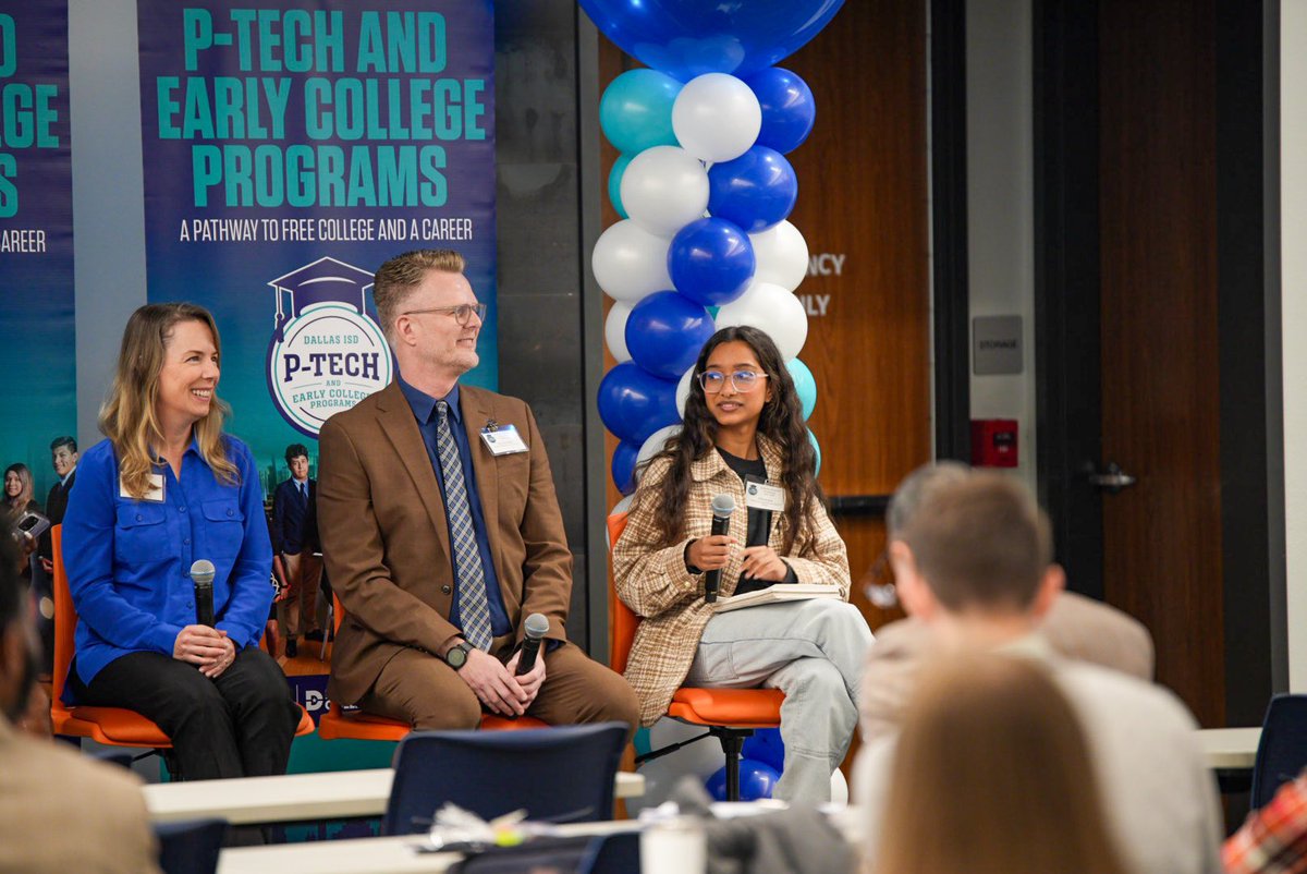 Today we hosted our 5th annual #PTECH Industry Partner Workshop. What an inspiring day as we heard from alumni who spoke about the critical role partners play in scholars educational journey! The event was filled with learning, collaboration, and community. #weareptech #disd
