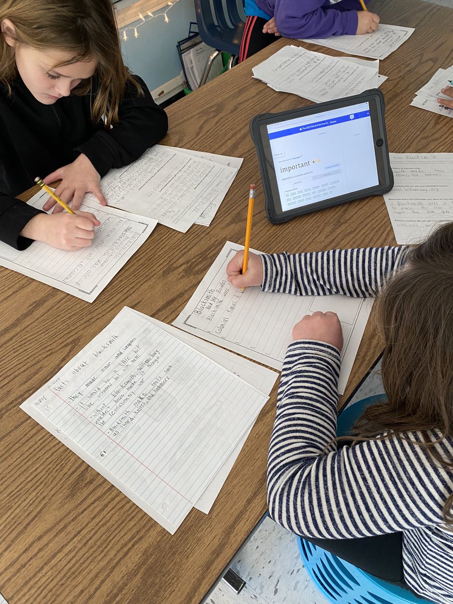 srboehling's tweet photo. Students conducted research this week on various colonial trades, then chose just one to draft and publish for their expository writing unit. I can’t wait to see their research presentations on Colonial Day! @GES_lions https://t.co/IMV7NHG6cu