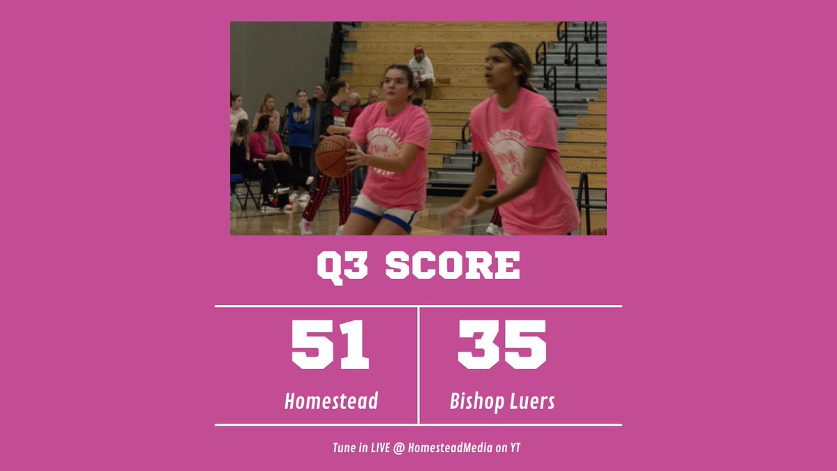 3/4 of the game has been played and Homestead continues to lead 51-35!
Don't miss the last quarter! Tune in LIVE <a href="/HomesteadMedia/">Homestead High School Media</a> on YT!