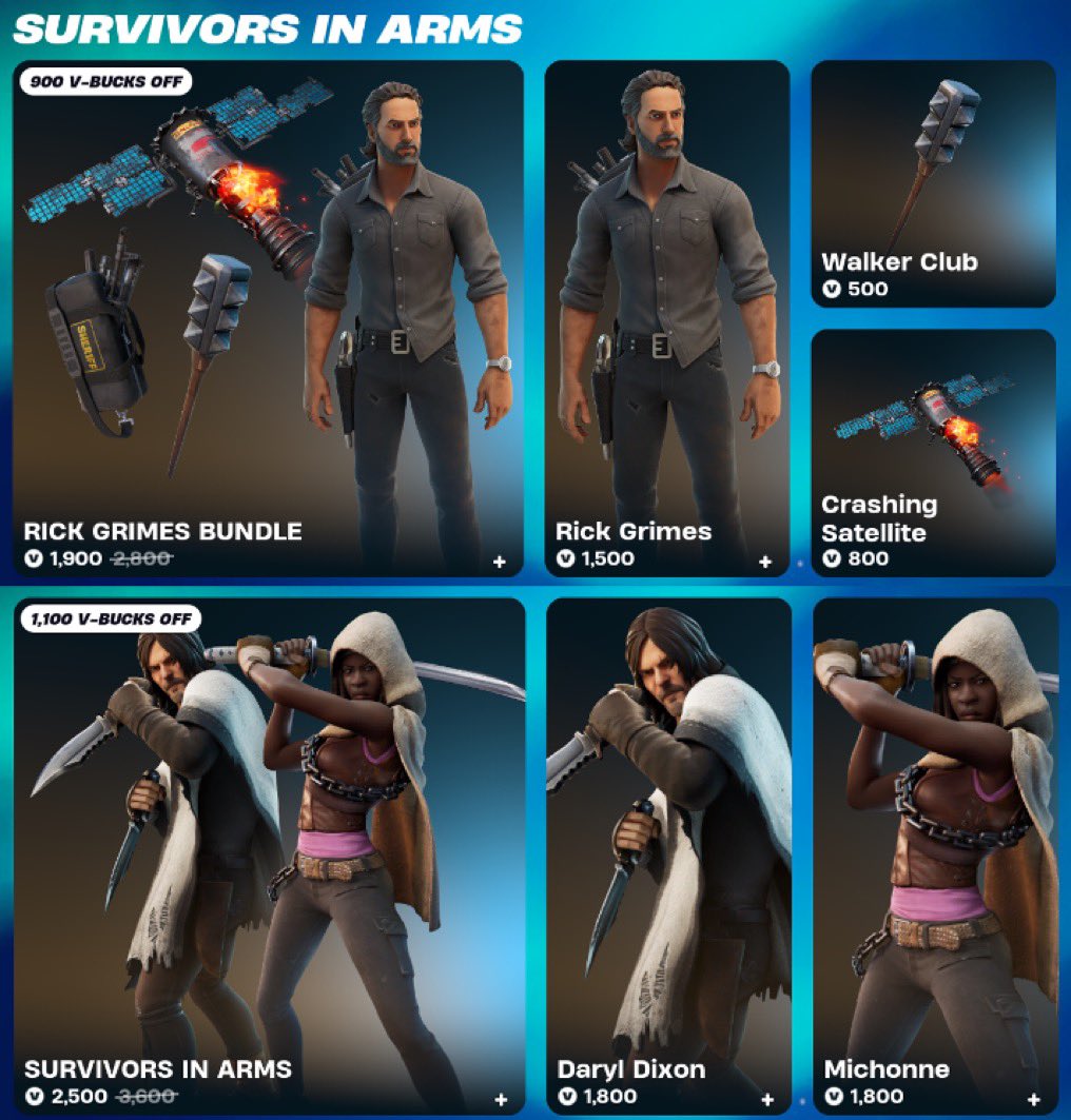 Tonight itemshop The walking dead skins are back Use code