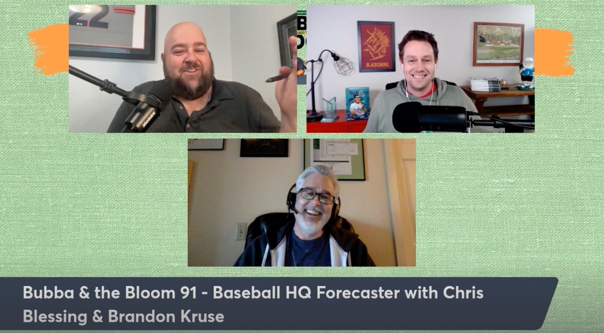 RyanBHQ's tweet photo. Wednesday again on @BubbaBloomPod with @bdentrek, @C_Blessing, and @bpkruse. Talking 2024 prospects with Chris; writing/editing process with Brandon.

Apple: https://t.co/MzWR1rS8aB
YouTube: https://t.co/1TYmgGrEev https://t.co/vqA7GBrp2V