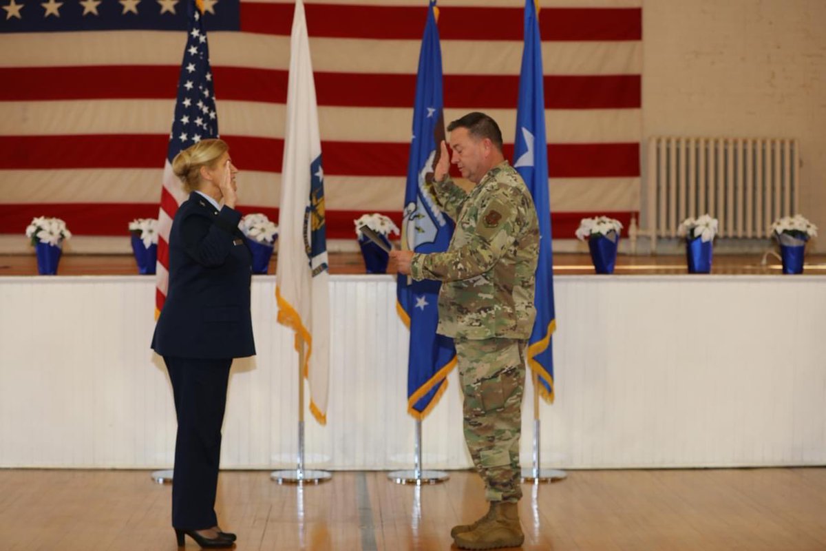 TheNationsFirst's tweet image. CONCORD, Mass. – Members of the Massachusetts National Guard, family and friends attend the promotion ceremony honoring Brig. General Virginia I. Gaglio, who was promoted to Major General at the National Guard Museum, Dec. 15, 2023.
#thenationsfirst 
#nationalguardmuseum