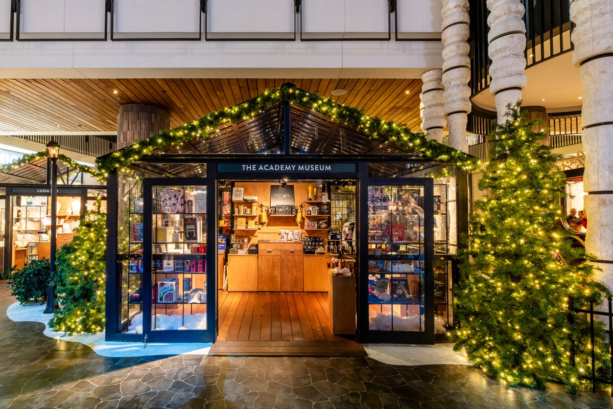 Visit the Academy Museum Store Pop-Up Shop at the Westfield Century City Holiday Market where guests can experience the magical moments of snowfall, snack on holiday treats, and enjoy live performances while they explore curated gift shops.
