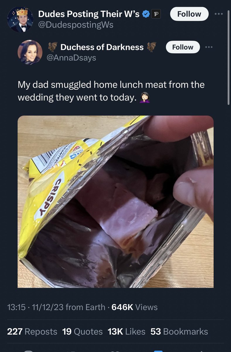 AnnaDsays's tweet image. My dad was an extremely impressive man. Brilliant attorney, did more cool shit in his life than most people could even dream of. He was so funny and quirky & at the very bottom of his cool guy resume was being featured on @DudespostingWs for being quirky. Y'all did that. May his…