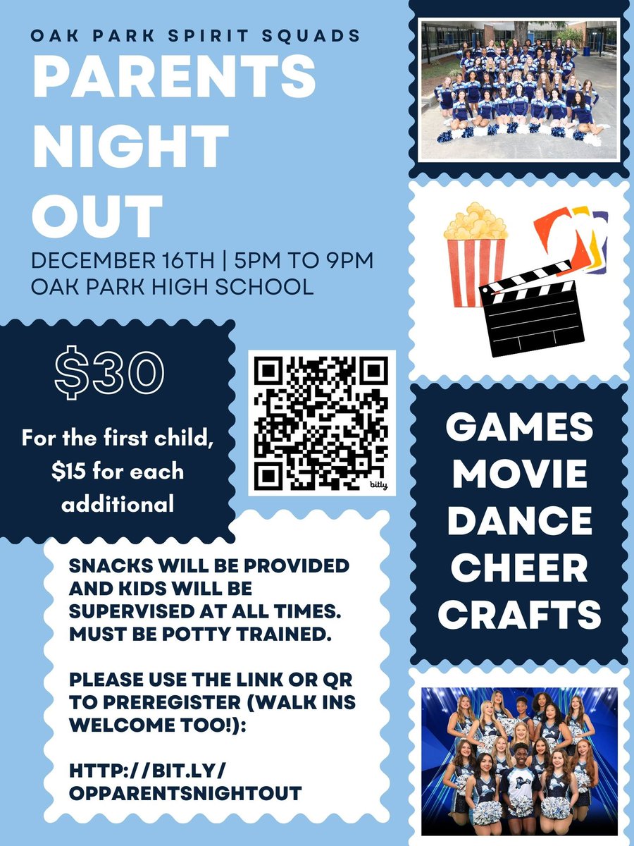 Need a night off? Let the cheerleaders and pommies help you tomorrow!